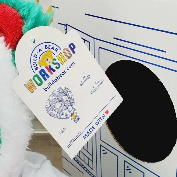 Build a Bear Christmas Holiday Festive Fun Panda Plush Poinsettia Wristie New - Picture 7 of 8